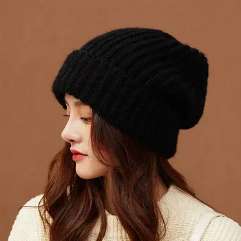 Vilnonių skrybėlę, mezgimo virbalai, skrybėlę, ausų apsaugos šiltas veido mažas rudens ir žiemos gaubtu minkšta ir odos draugiškas