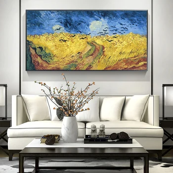 Kviečių Laukų Van Gogh Naftos Paveikslų Spausdinimas ant Drobės Meno Plakatų, piešinių Ir Spaudinių Impresionistų Sienos Menas Nuotraukos Namų Puošybai
