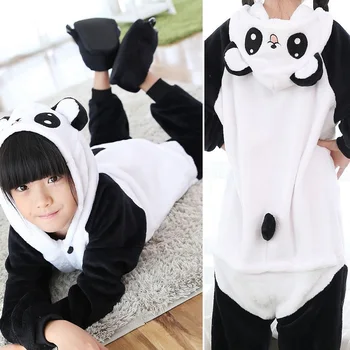 Nustatyti Kigurumi Vaikų Berniukų, Mergaičių Gyvūnų Pižama Vaikams Vienaragis Pegasus Panda Sleepwear Žiemos Gobtuvu Pižamos Kalėdų Homewear