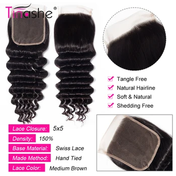 Tinashe Plaukų Brazilijos Prarasti Giliai Banga 5x5 HD Skaidrus Nėriniai Uždarymo Laisva/Viduriniosios Remy Human Hair 5x5 HD Nėrinių Uždaryti