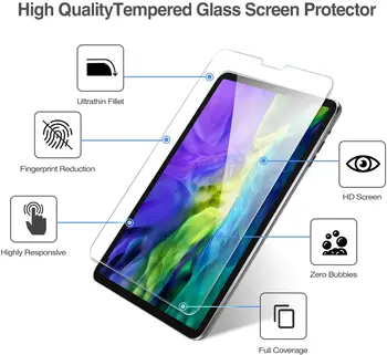 Tabletę Grūdintas Stiklas Screen Protector Cover for Apple IPad Pro 11 2018/2020 Atsparus Įbrėžimams, Anti-pirštų atspaudų Apsauginės Plėvelės