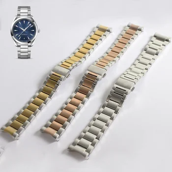 Nerūdijančio plieno watchband 20mm dirželis žiūrėti kieto metalo žiūrėti juosta Lenkti Pabaigos plieno laikrodžio apyrankė OMEGA AT150