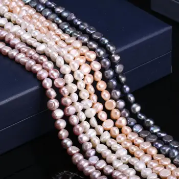 Natūralūs Gėlavandenių Perlų Karoliukus Atgal Laisvi Karoliukai Bulvių formos Perlai už Pakabukai Papuošalai, Aksesuarai, Karoliai 7-8mm