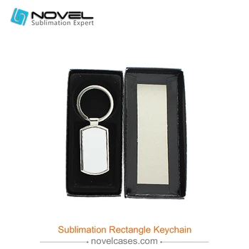Stačiakampis Paketų Prižiūrėtojų Raktinę,Sublimacijos Keychain Su Metaliniu Įdėklu