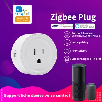 EWelink ZigBee Mini JAV Wifi Kištukas Su Surge Protector 90-250V Balso Kontrolės Lizdas Smart Dirbti Su 