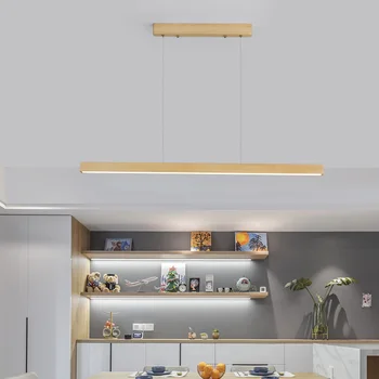 Šiuolaikinės Paprasta LED Medienos Pakabukas Šviesos Apšvietimo Namų Puošybai Biuro Virtuvėje Kabo Šviesa Patalpų Kambarį Šviesos Šviestuvas