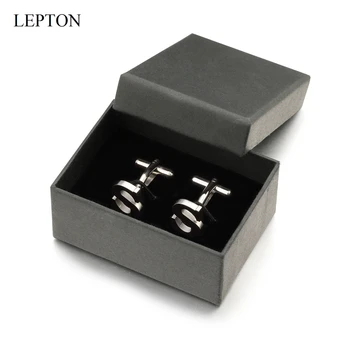 Lepton Nerūdijančio plieno Raides S rankogalių segtukai už Mens Black & Sidabro Spalvos S Raidės abėcėlės Rankogalių segtukai Vyrų Marškinių Rankogaliai Mygtuką