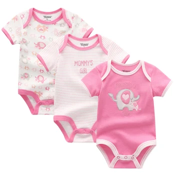 3Pcs vasaros naujagimiui berniukams, kūdikių romper trumpas rankovės medvilnės baby kūdikių pižama jumpsuit ropa bebe kūdikių drabužių 0-12M