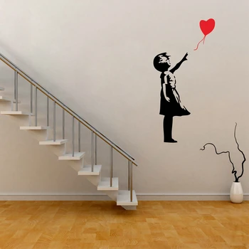 Banksy Sienos Lipdukai, Balionas Mergina Įkvėpė - Banksy Vinilo Sienos Menas, Lipdukas,Nemokamas Pristatymas