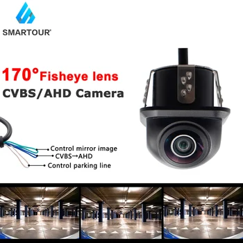 Smartour HD CCD Fisheye Objektyvo Galinio vaizdo Kamera HAINAUT 1080p Naktinio Matymo Atsarginės automobilių Stovėjimo aikštelė Vandeniui Skirtas Atbulinės eigos Monitorius