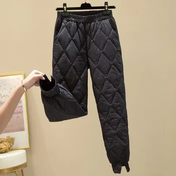 Plus Size Storio Žiemos Kelnės Moterims Medvilnės Žemyn, Šilto Vėjo Kelnės Moteriška Elastinga Juosmens Streetwear Moterų Kelnės Pantalon