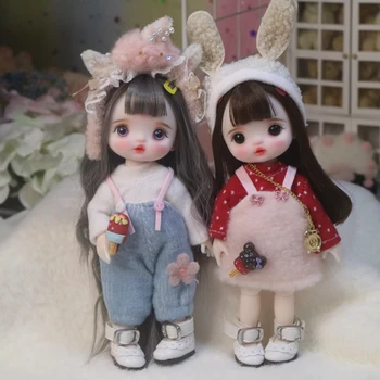 Šlifuota BJD doll Mini lėlės vertus sudaro veido lėlės 17cm lėlės pardavimo su drabužiais
