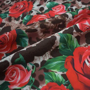2019 Leopard rose skaitmeninis spausdinimas žakardo audinio suknelė kailis telas tecido tissus as metrų tissu shabby chic tecidos tela
