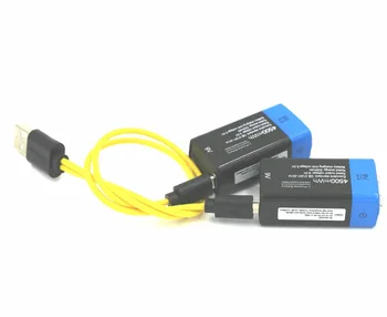 4PCS Etinesan 9V 4500mWh ličio jonų li-polimero įkraunamų baterijų + USB įkrovimo kabelis