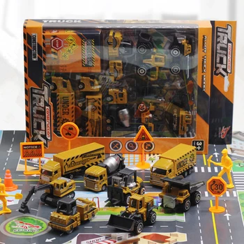 8Pcs Mini Statybos Sunkvežimių Automobilių Modeliai Kelio Ženklą Miesto Žemėlapyje Kilimas Vaikams, Žaislas, Nustatyti Žvalgybos Plėtoti Žaislas