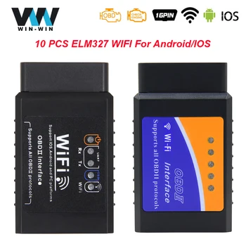 (10vnt) ELM 327 V1.5 OBD2 WIFI Be PIC18F25K80 Automobilių Diagnostikos Auto Scanner Tool elm327 wi-fi v1.5 Android/IOS Skaitytuvas