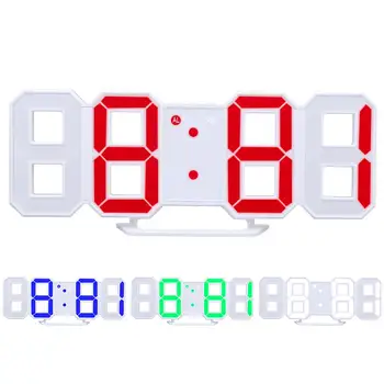 Skaitmeninis Elektroninis Stalinis Laikrodis LED Laikrodis 12/24 Valandų Ekranas Žadintuvą ir Snaudimo 8888 Ekranas Sieninis Laikrodis su USB Laidu