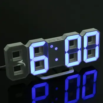 Skaitmeninis Elektroninis Stalinis Laikrodis LED Laikrodis 12/24 Valandų Ekranas Žadintuvą ir Snaudimo 8888 Ekranas Sieninis Laikrodis su USB Laidu