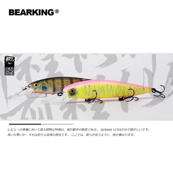2019 Bearking M116 Sunku Žvejybos Masalas Minnow 115mm 18g kokybės Jaukų Giliai Nardymo Wobblers Žvejybos Reikmenys Nemokamas pristatymas