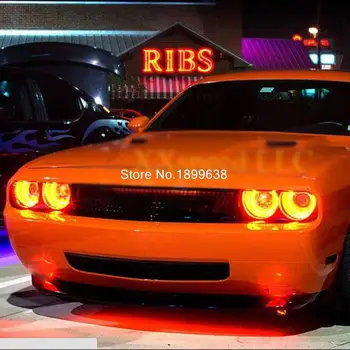 Dodge Challenger 2008 2009 2010 2011 2012 2013 RGB LED žibintų žiedais halo demonas angelo akys su nuotolinio valdymo pultelis