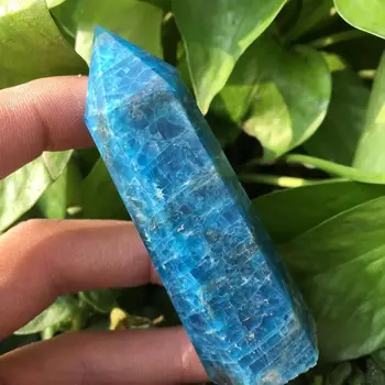 Retas gamtos mėlyna apatite kristalų taško natūralių kristalų reiki healing 70-80MM
