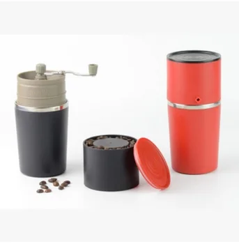 FeiC 1pc 2 spalvų 2016 naują atvykimo mini šlifuoklis&kūrėjas su Metalo filtro ir virdulys už lašinamas kavos visus į vieną lauko Kelionių dizainas