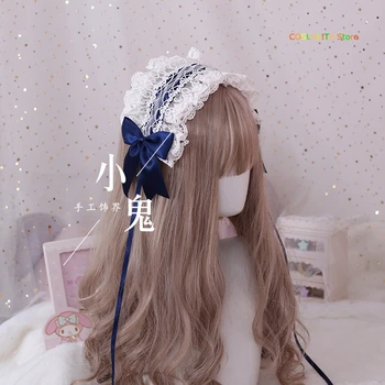Japonijos Minkštas sesuo Lolita Nėrinių Plaukų Įrašą ekrano užsklandą Šukuosena Saldus laukinių KC Kawaii Pusėje įrašą rankų darbas Plaukų Aksesuarai Cosplay