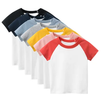 Vaikai Viršūnes Kūdikių Berniukų Medvilnės trumpomis Rankovėmis t-shirt Tees mergaičių Vaikams Laisvalaikio saldainiai spalvos drabužius, kūdikių berniukų, mergaičių naujas atvykti 2020 m.