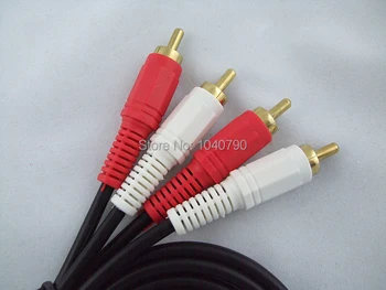 Audio line RCA audio kabelius Red ir white lotus siūlai Signalo linijose Garso ir vaizdo signalo perdavimo 3M 9.6 ft
