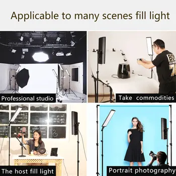 GSKAIWEN 60W LED Fotografijos Studijoje Apšvietimo Rinkinys, Vaizdo Šviesos Skydas Reguliuojama Šviesa ir Stovo, Trikojo Portretas Produkto Šaudyti