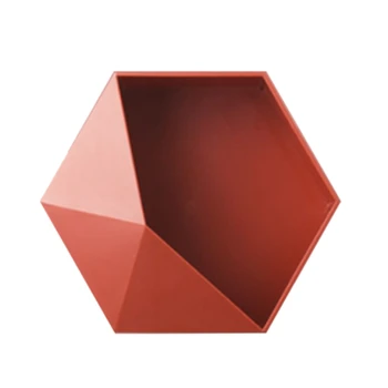 Stalčiuko Formos Kambarį Sieniniai Geometrinis Punch-Nemokamai Sienų Apdailai Namų Vonios Lentynų Stelažas(Raudona)