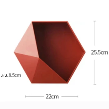 Stalčiuko Formos Kambarį Sieniniai Geometrinis Punch-Nemokamai Sienų Apdailai Namų Vonios Lentynų Stelažas(Raudona)