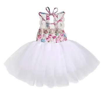 Pudcoco Bamblys Baby Vaikų Mergaičių Mielas Šalies Tutu Suknelė Tiulio Nėrinių Sudurti Mini Suknelės Vasaros Princesė Suknelė