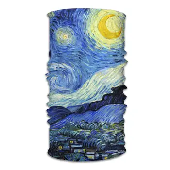 Žvaigždėtą Naktį, Van Gogh Šalikas Pusę Veido Kaukė Vyrai Moterys Mados Neck Gaiter Besiūlių Bandana Poliesteris Apdangalai, Lauko Žygiai