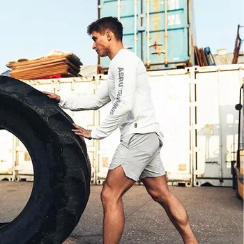 Vasaros vyriški Šortai Greitai-džiovinimo vientisos Spalvos Šortai Vyrams Paplūdimio Sporto Jogger treniruotės Tinklelio Medžiagos Lengvas