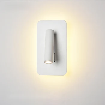 LED Siena Lemputė su jungikliu 3W spotligh 6W apšvietimas Šiaurės free sukimosi Sconce patalpų sienų apšvietimo Namų Miegamojo Lovos šviesos