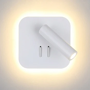 LED Siena Lemputė su jungikliu 3W spotligh 6W apšvietimas Šiaurės free sukimosi Sconce patalpų sienų apšvietimo Namų Miegamojo Lovos šviesos