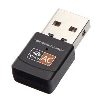 Nešiojamų Mini 600Mbps 2.4 G/5G dviejų dažnių Belaidžio Ryšio USB Adapteris WiFi Dongle Imtuvą AC600M Namų Tinklo plokštė