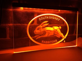 LD384 - South Sydney Rabbitohs LED Neon Light Pasirašyti namų dekoro amatai