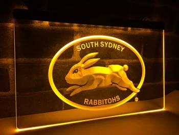 LD384 - South Sydney Rabbitohs LED Neon Light Pasirašyti namų dekoro amatai