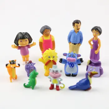 12pcs/set Animacinių filmų Dora PVC Veiksmų Skaičiai Žaislai Dora Explorer Lėlės Vaikas, Gimtadienio Dovana