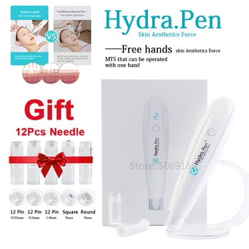 Profesinės Belaidžio Hydra Pen H2 Su 12pcs Kasetės Microneedling Pen Hydrapen Hydra Roller Pen Automatinė Serumo Aplikatorius
