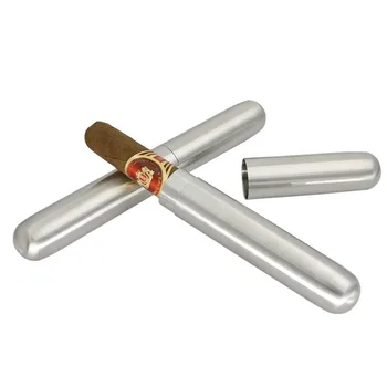 Naujas 1pcs Nerūdijantis Plienas, Cigarų Atveju Humidoras Cigarų Vamzdžių Laikymo Nešiojamų Tabako Cigaretės Laikiklis Cigarų Priedai 17x2.2cm