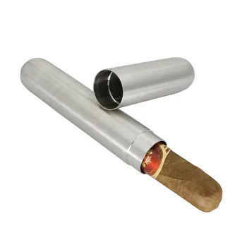 Naujas 1pcs Nerūdijantis Plienas, Cigarų Atveju Humidoras Cigarų Vamzdžių Laikymo Nešiojamų Tabako Cigaretės Laikiklis Cigarų Priedai 17x2.2cm