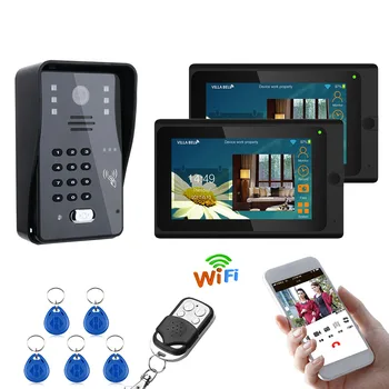 7inch Belaidžio Wifi RDA Slaptažodį Vaizdo Durų Telefonu Skambinti Domofonas įvedimo Sistema su Laidinio IR-CUT Laidinio Kamera, Naktinis Matymas
