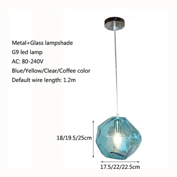 Spalvinga Ledo LED Sieniniai šviestuvai Modernūs Minimalistiniai Stiklo Kabo Lempa Naktiniai Baras Eilėje Kambarį Apdaila G9 Lemputė 220V