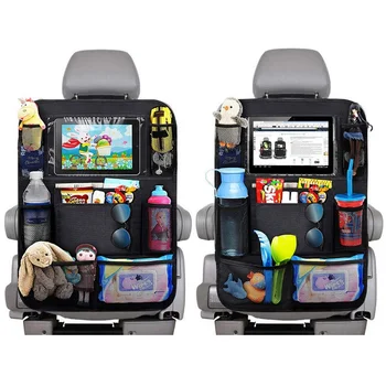 2VNT/1PC Automobilio galinės Sėdynės Organizatorius Vaikams Automobilių galinių sėdynių Padengti Gynėjas su Touch Screen Tablet Turėtojui Ateityje Kilimėliai su Kišenėje Žaislai