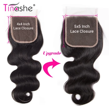 Tinashe Plaukų 5x5 HD Skaidrus Nėriniai Uždarymo Remy Human Hair Nemokamai/Artimieji/Tris Dalis Brazilijos Kūno Bangos Plaukai 5x5 HD Nėrinių Uždaryti