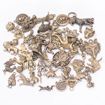50g karšto parduoti metalo sumaišyti žavesio sausumos gyvūnų antikvariniai bronzos apyrankės karoliai rankų darbo papuošalai priėmimo didmeninė DIY