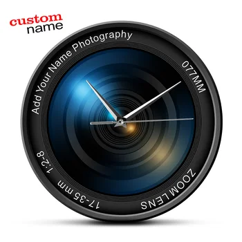 Kameros Lęšis 3D Sieninis Laikrodis spalvotų Nuotraukų ISO Poveikio Snap Selfie Užsakymą Šiuolaikinės Dekoratyvinės Sienų Laikrodis Photograher Dovana